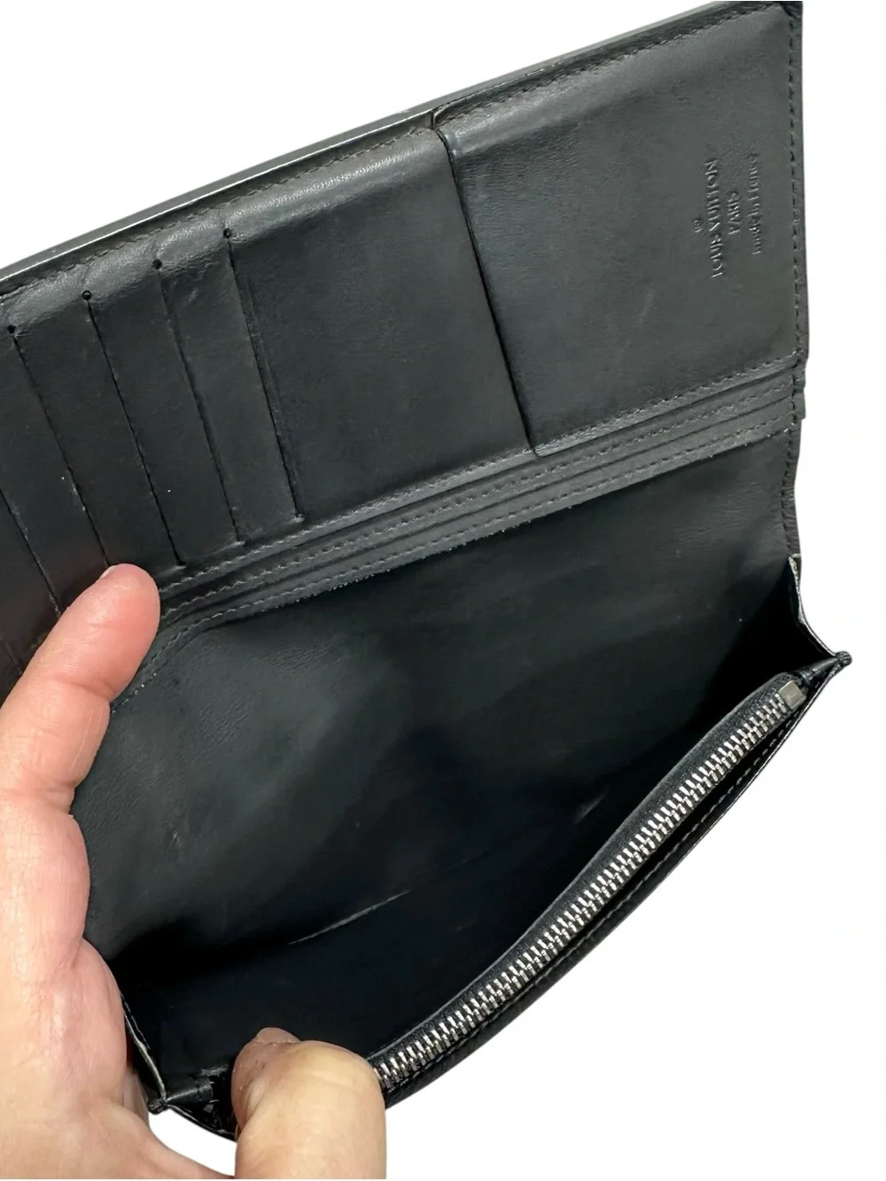 Louis Vuitton Black Damier Infini Leather Embossed Brazza Wallet